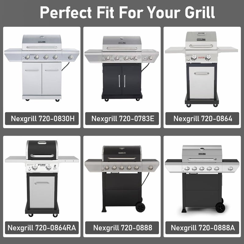 Utheer Grill Replacement Parts for Nexgrill 4 Burner 720-0830H 720-0783E 720-0888 720-0888N, Nexgrill Replacement Parts 4 Burner Included 4 Grill Burner Tube, 4 Heat Plates Shield Tent, 4 Ignitors - Image 5